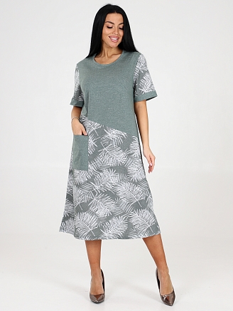 Женское платье Каприз ПлК-1544 / Папоротник на зеленом
