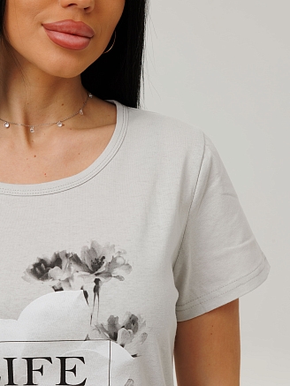 Женская пижама П-33(К) / Серый (цветок)