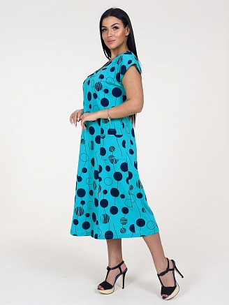 Женское платье Рамка ПлК-623 / Синие шары на бирюзе