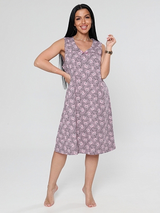 Женская ночная сорочка М-197 / верба бежевая