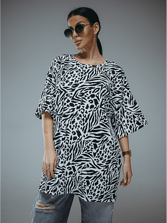 Женская футболка Энимал / Зебра белая