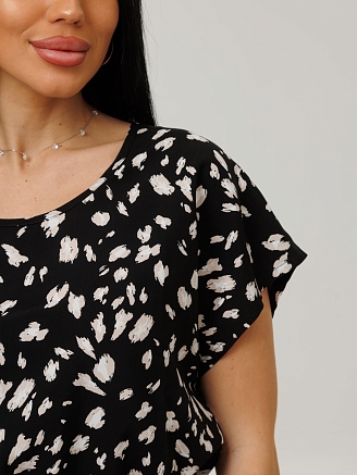 Женский костюм К-229(Шт) / Черный (узоры)