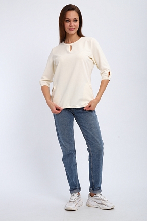 Кофта женская из футера Анфиса / Молочный