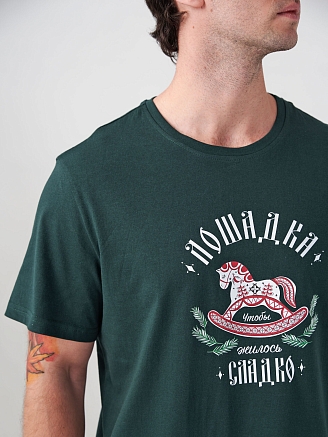 Мужская пижама "Лошадка" 2415-К / Зеленый