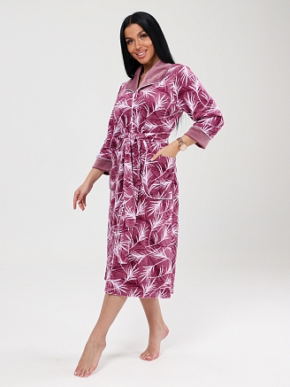 Женский халат ХВ-350 / Перышки на розовом