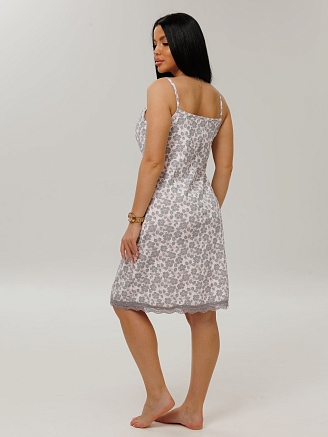 Женская сорочка Сор-49(К) / Серый (цветы)