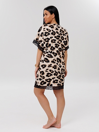 Женская сорочка Сор-112(Вис) / Бежевый (леопард)