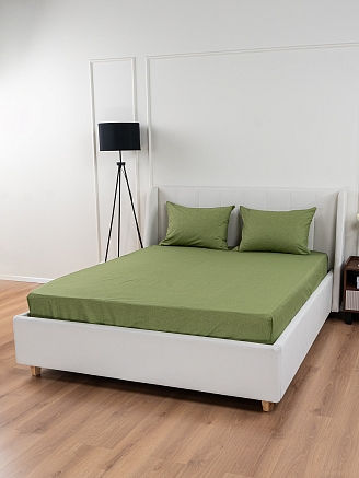 Постельное белье поплин Иваново (без пододеяльника) / Олива