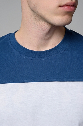 Мужская футболка 14482 / белый+джинс