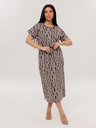 Женская туника Т-205(К) / Коричневый (узоры)