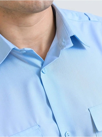Мужская рубашка форменная Полиция (длинный рукав) / Голубой