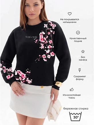 Женская толстовка Аниме / сакура, черный