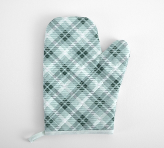 Прихватка-рукавица кухонная рогожка / Плетение 2