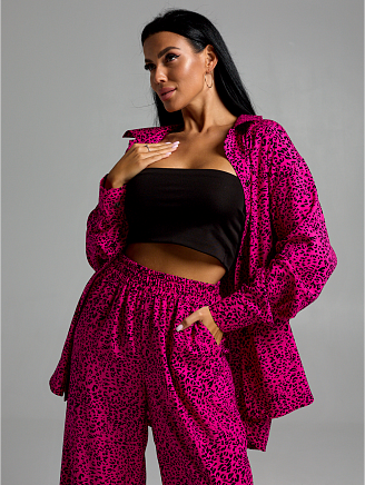 Женский костюм Рошель / Леопард фуксия
