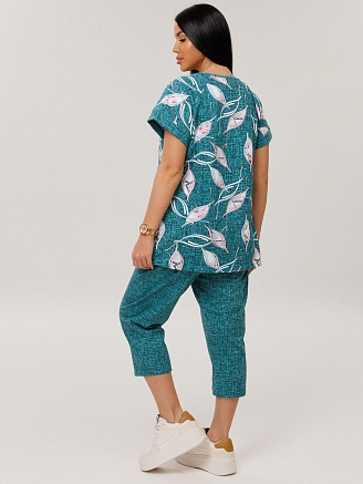 Женский костюм К-119(К) / Бирюзовый (узоры)