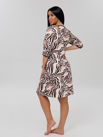 Женский халат Х-86(М) / Коричневый (узоры)