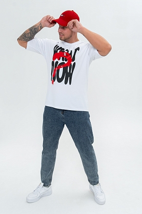 Мужская футболка 8507/1 / белый+what