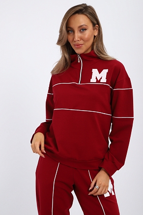 Женский костюм с брюками 74720 / бордовый