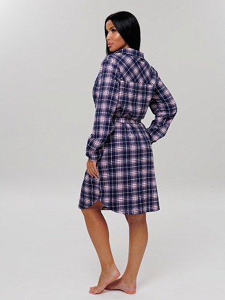 Женский халат Х-186(К) / Розовый (клетка)