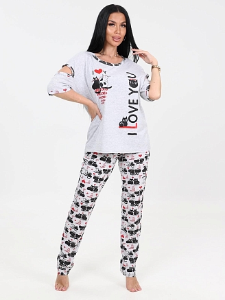 Женская пижама Миу - Миу / серый