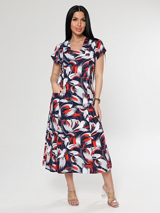 Женское платье Рамка ПлК-623 / Мазки красные