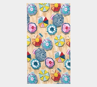 Полотенце банное вафельное полотно / Зонтики 1