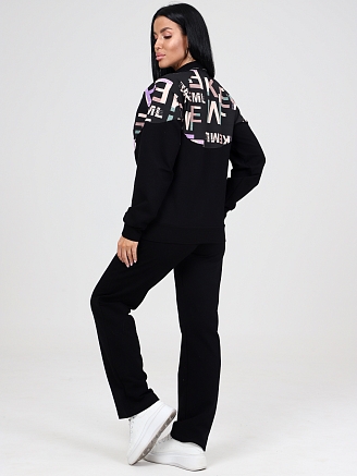 Женский костюм футер КФ-215 / Черный-keml