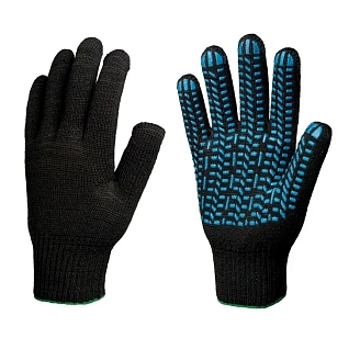 Перчатки 7,5 класс 5 нитей 7п. / Х/б с ПВХ