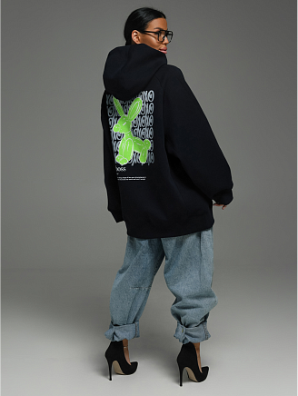 Женское худи Камелия / Синий заяц