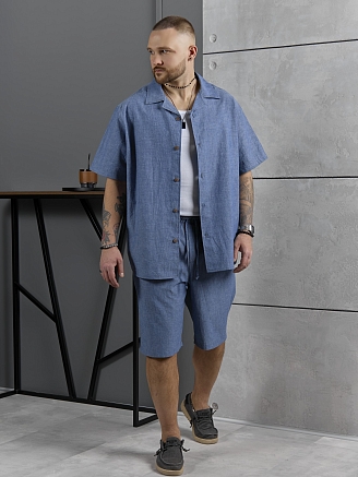 Мужской костюм Аристократ-2 / джинсовый меланж