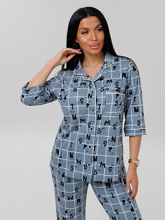 Женский костюм К-132(К) / Серый (буквы)