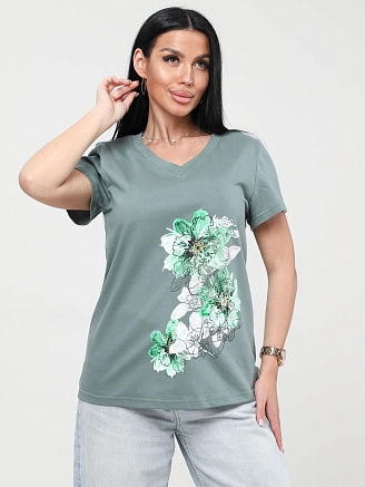 Женская футболка Вейгела / хаки