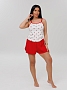 Женская пижама П-101(Л) / Красный кант (сердечки)
