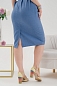 Женское платье полуприлегающее с пуговицами и поясом П455ДЖ(2) / Джинсовый