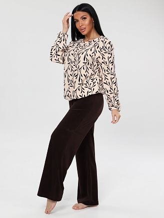 Женский костюм К-212(М) / Бежевый (веточки)