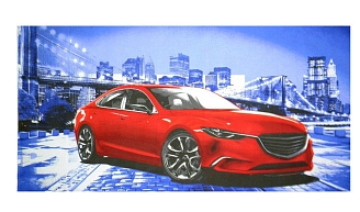 Полотенце банное вафельное №97 / Драйв