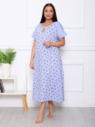 Женская ночная сорочка М-090 / верба серая