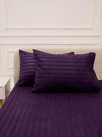 Комплект наволочек микрофибра-страйп / Фиолетовый