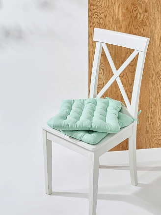 Комплект подушек на стул с завязками (бязь) 16т. / Оливковый