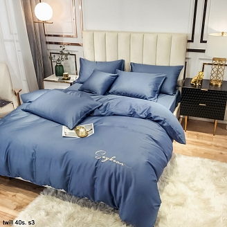 Постельное белье сатин однотонное / Синяя дымка