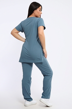 Женский костюм Герберы 646 / Серо-голубой