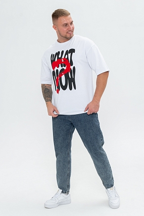 Мужская футболка 8507/1 / белый+what
