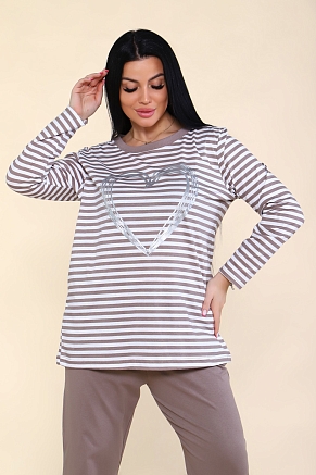 Женский комплект Сердце 621 / Светло-серый