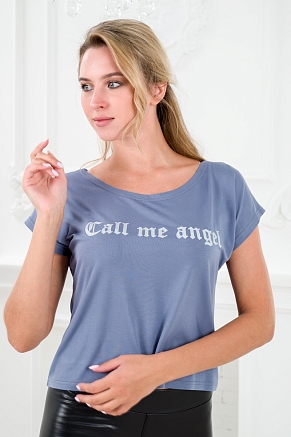 Футболка женская Лирика Call me angel / серый