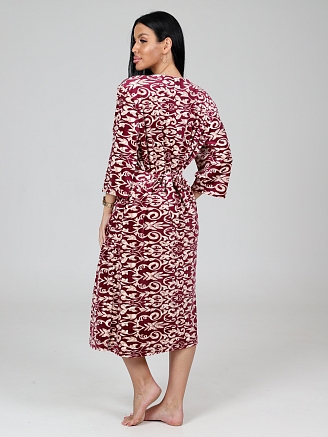 Женский халат ПЕРСОНА ХВ-780 / Бордо с завитками