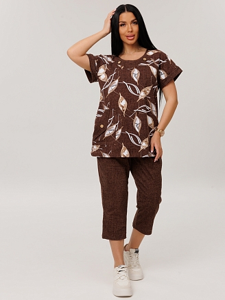 Женский костюм К-119(К) / Коричневый (узоры)