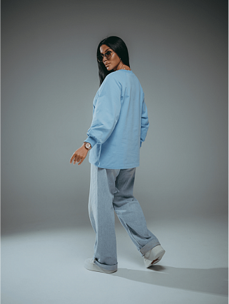 Женский свитшот Символ / Голубой