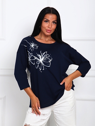 Женская футболка Дженни / чернильно-синий