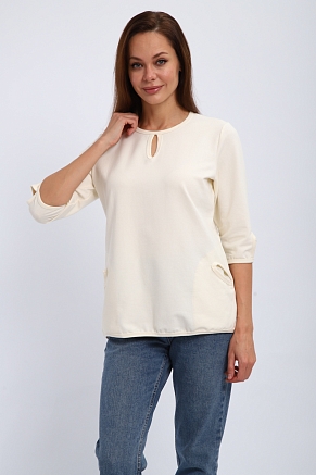 Кофта женская из футера Анфиса / Молочный