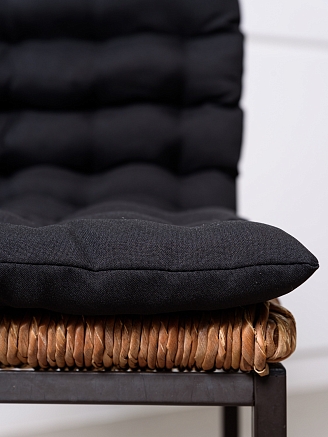 Подушка на стул со спинкой / Черный